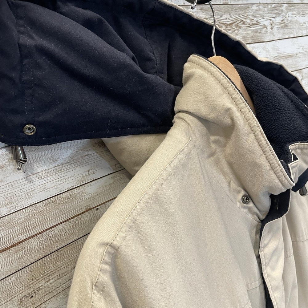 Vintage Pacific Trail Mens XL Coat Rain Jacket Beige Full‎ Zip Fleece Lined Hood - Picture 10 of 16